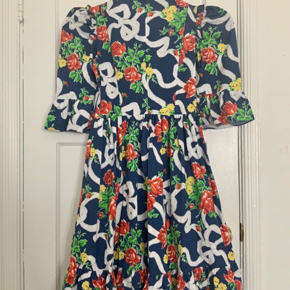 BATSHEVA blue rose floral spring prairie dress - Picture 3 of 9